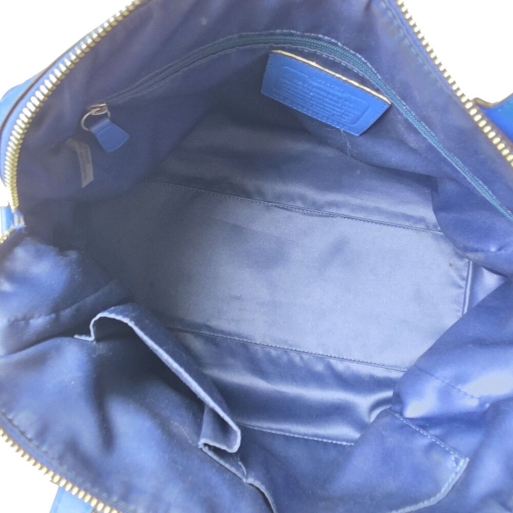 Coach Satchel Top Handle Shoulder Bag Leather Purple Blue Xtra Strap F25296 EUC - Picture 11 of 16